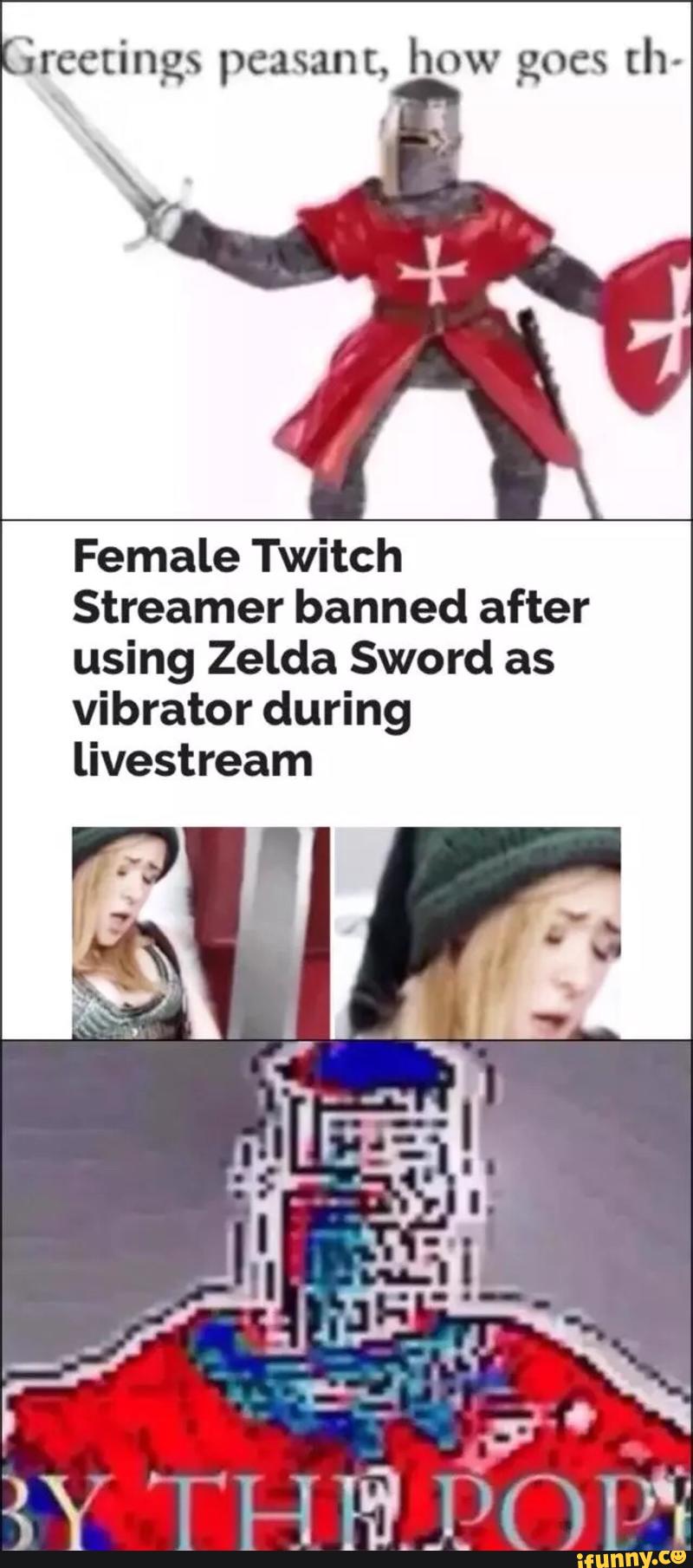 Female Streamer Uses Zelda Sword photo 1